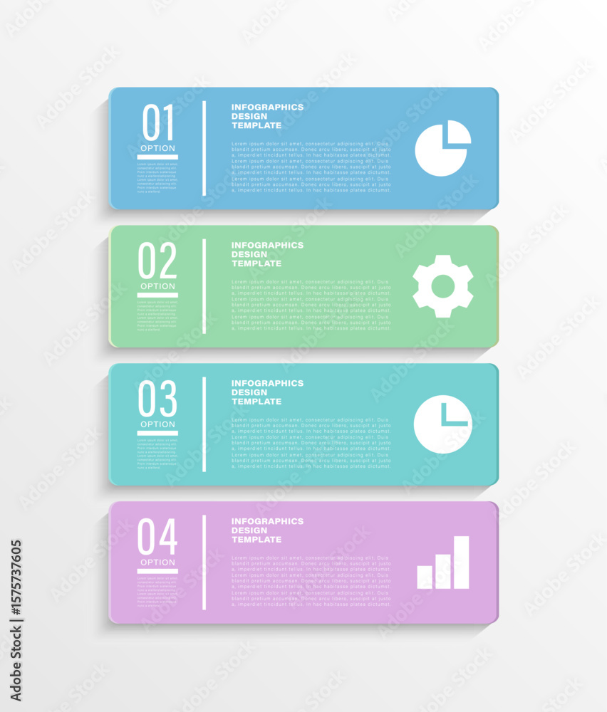 Aufkleber vertical infographic template. four steps or processes vector infographic layout design with busines
