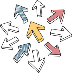 Arrow Icons Vector Set with Directional Symbols