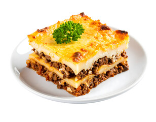 Delicious lasagna on a plate
