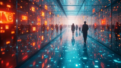 Obraz premium Science Fiction Corridor Architectural Scene