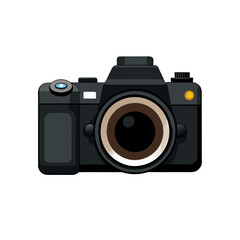 Fototapeta premium a black DSLR camera with a large lens.