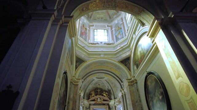 The interior of the Chiesa Parrocchiale di San Marco (Eng.: Church of St. Mark), Milan, Italy