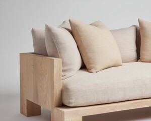 Modern Sofa with Textured Pillows