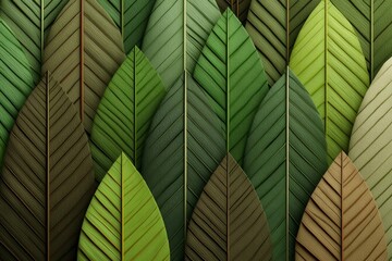 Leaf Chevron Pattern Showcases Nature's Colors in an Artistic Display Generative AI