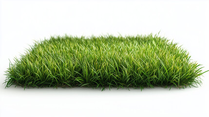 Close up of grass carpet isolated on white background .
