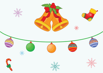 Christmas element collection with colourful design