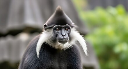 Fototapeta premium Striking Portrait Francois Langur Primate Wildlife Unique Iconic