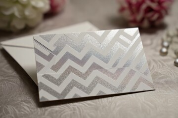 Elegant Silver Chevron Invitation Design for Special Events by Generative AI