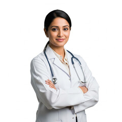 Indian Female Doctor for Telemedicine Portrait with Stethoscope