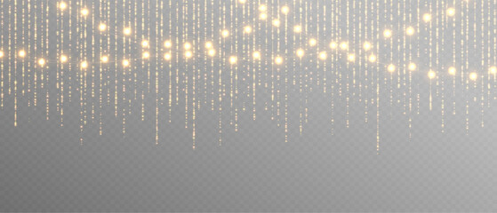 Vector Christmas lights. Christmas garland PNG. Christmas light PNG. Christmas decoration, LED lamps. © Pixora_light