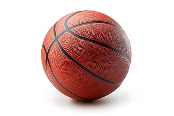 Fototapeta premium A vibrant orange basketball isolated on a clean white background