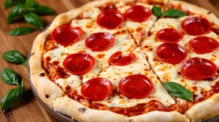 pizza with salami and olives