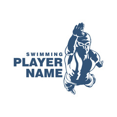 Swimming Player logo design vector. Silhouette Swimming Male Template Illustration. Icon Symbol