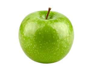 Perfect green apple against a black backdrop