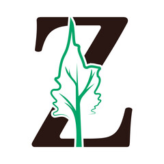 Tree Company Logo combine with letter Z vector template