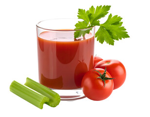 Tomato juice with celery and tomatoes