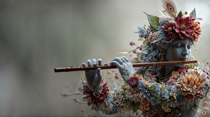 Krishna formed by flowers