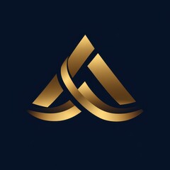 Elegant golden logo design featuring interconnected triangular shapes on a dark background