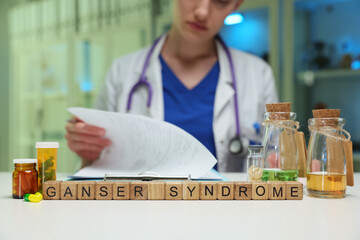 A doctor is currently reviewing the complexities of Ganser Syndrome, focusing on medication and...