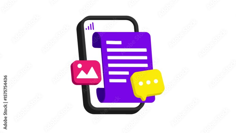 Poster mobile content icon animation mp4 file