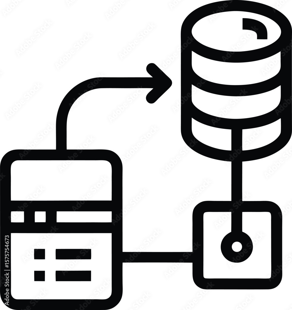 Fototapete Data analytics icon set. Containing data analysis, data mining, global data, monitoring, data processing, big data, data visualization and more. Outline vector icon