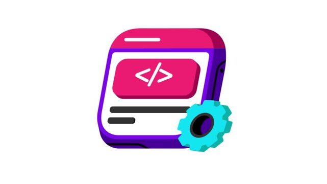Software Development Icon Animation MP4 file