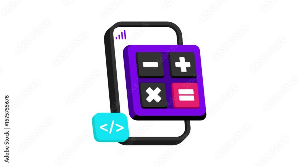 Aufkleber calculator app icon animation mp4 file