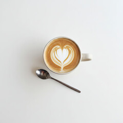 Fototapeta premium cup of coffee and spoon