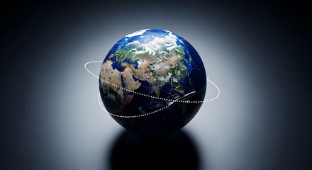 Global Travel and Connectivity Concept with Airplane Flying Around Earth.