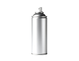 Silver spray can on black background