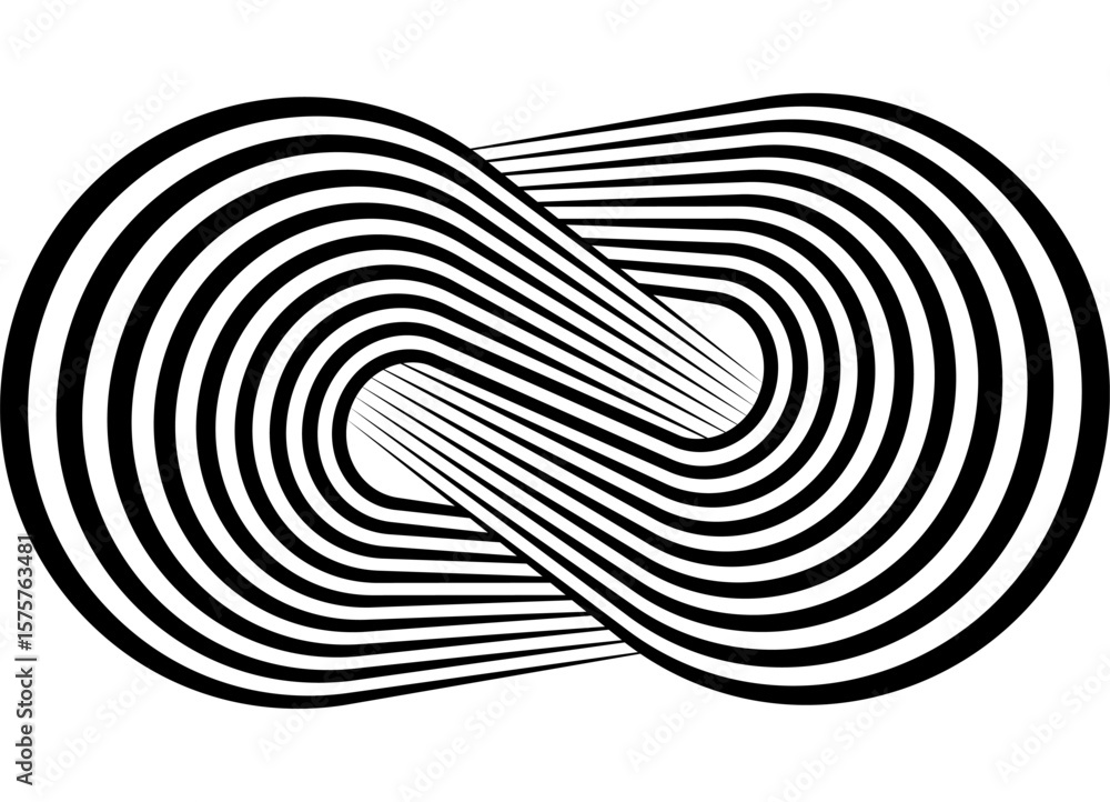 Poster sporty swirl vector pattern of black parallel lines on white background. striped design element for 
