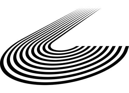 Sport vector pattern of black retro lines on a white background. Striped pattern for car body, sportswear, toy. Vector background