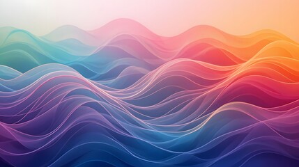 Fototapeta premium Abstract waves with blended colors flowing smoothly across the image in a rhythmic pattern