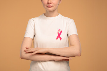 Awareness for Breast Cancer with Pink Ribbon Symbol