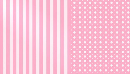 Alternating pink stripes & coordinated polka dots; chic, fun wallpaper design,  wallpaper,  home decor