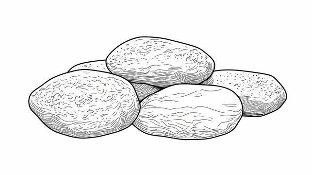 Hand drawn illustration of several smooth stones.