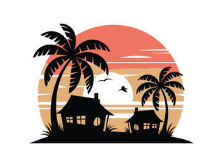Island Paradise Sunset Artwork for Vacation Moments and Nature Inspiration