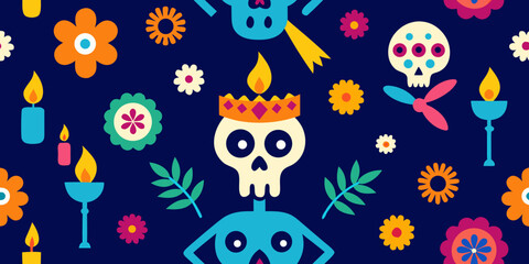 Funny monster, floral, and bird seamless cartoon vector patterns for a cute holiday decoration
