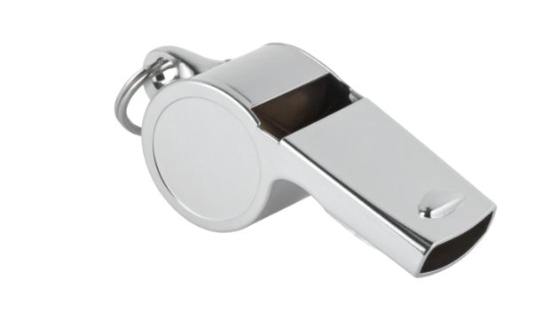 Whistle isolated on transparent background.