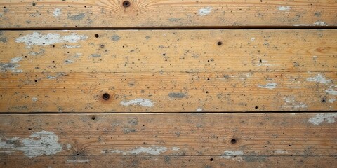 Fototapeta premium Weathered Horizontal Wooden Planks Showing Age and Texture with Flaking Paint and Numerous Knot Holes