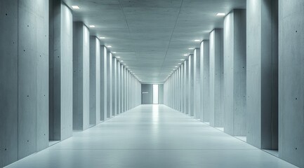 Obraz premium Empty concrete hallway, light and spacious