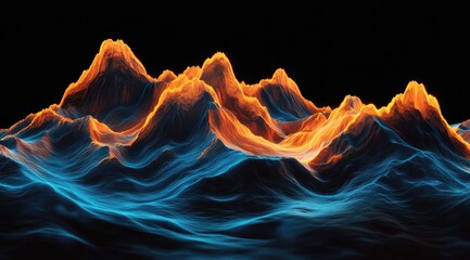 Abstract fiery mountains range