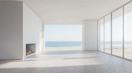 Fototapeta premium Empty modern beach house interior