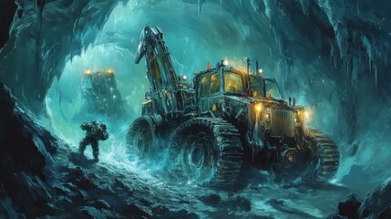 Frozen cave, heavy vehicle