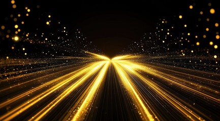 Golden light streaks on a dark background (3)