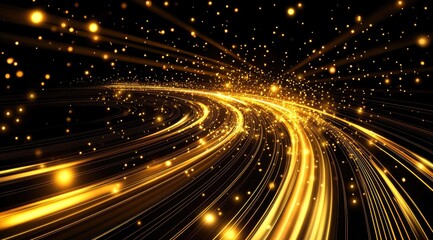 Golden spiral vortex of light trails