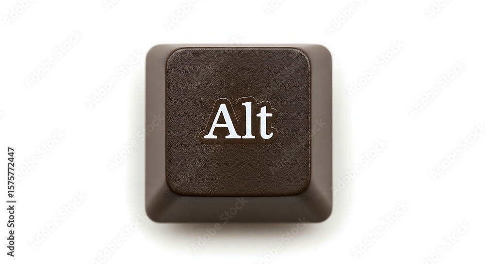 Poster Close-up of a single Alt key from a computer keyboard on a white background