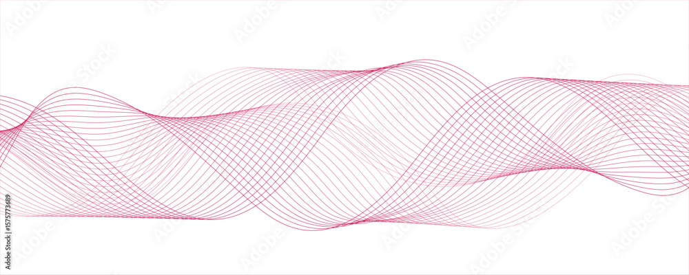 Aufkleber abstract digital wave pattern consisting of smooth, flowing lines in a teal pink gradient. curving l