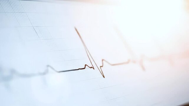 Heart monitor displaying rhythmic pulse pattern