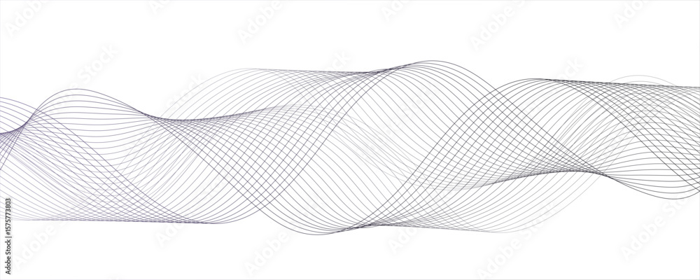 Poster minimalist abstract wave design consisting of smooth, flowing black and gray lines on a white backgr